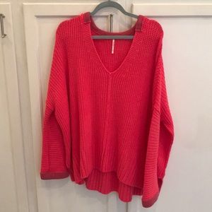Free people oversized pink sweater